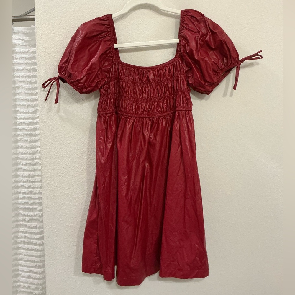 Red Puff Sleeve Dress
